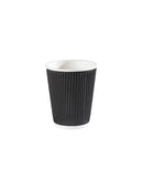 10oz Squat Black Ripple Paper Cup - 500pk
